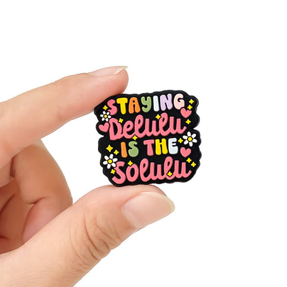 20Psc Silicone Focal Beads Halloween Text with Flowers Design 5
