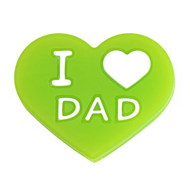 50pcs Silicone Focal Beads Love Heart Printed Text Design 6