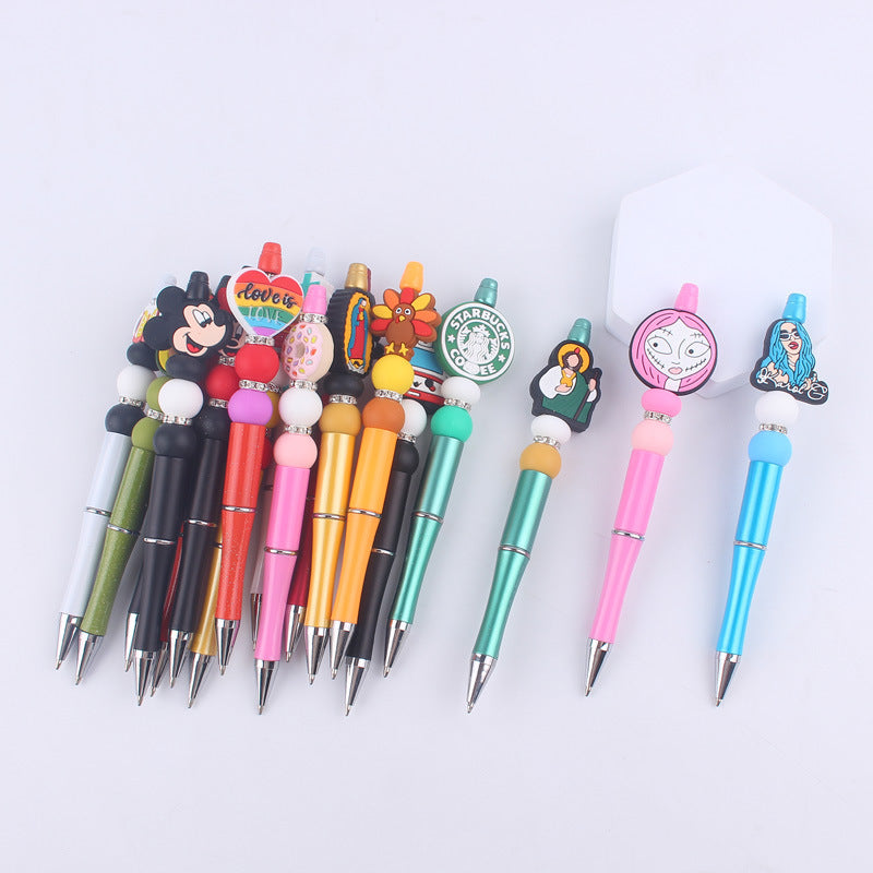 Cartoon Pattern Silicone Beaded Pens Handmade Novelty Pen Gift 2