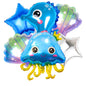 Ocean Themed Jellyfish Seahorse Foil Balloon Birthday Party Set