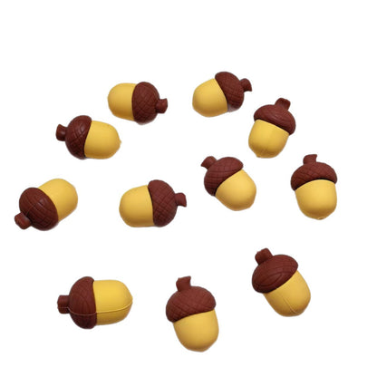 20Pcs Silicone 3D Focal Beads Acorns Brown Cap Detail 5