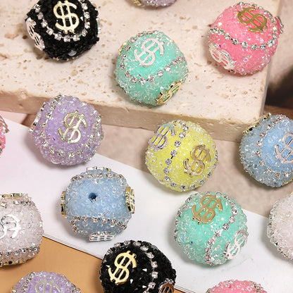 5pcs 19mm Dollar Bill Rhinestone Beads DIY Jewelry Making 5