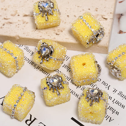 5pcs 21mm Crocore Square Acrylic Beads DIY Bracelet Making 11