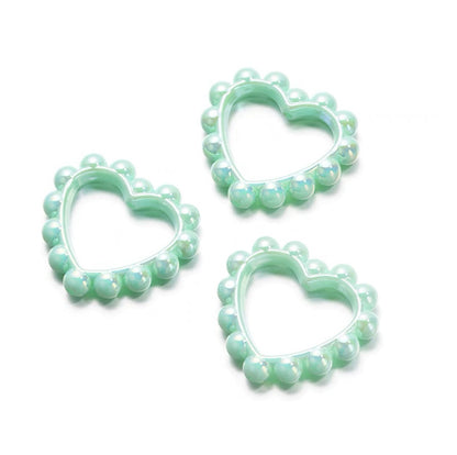 10Pcs 39x43mm Solid Color Plated Love Circle Acrylic Beads 7