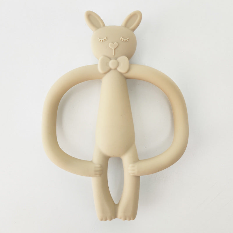 Silicone Baby Teether Rabbit Shape 2Pcs Set for Infant 6