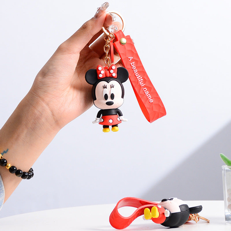 Cartoon Character Silicone Bead Keychain Cute Charm 8