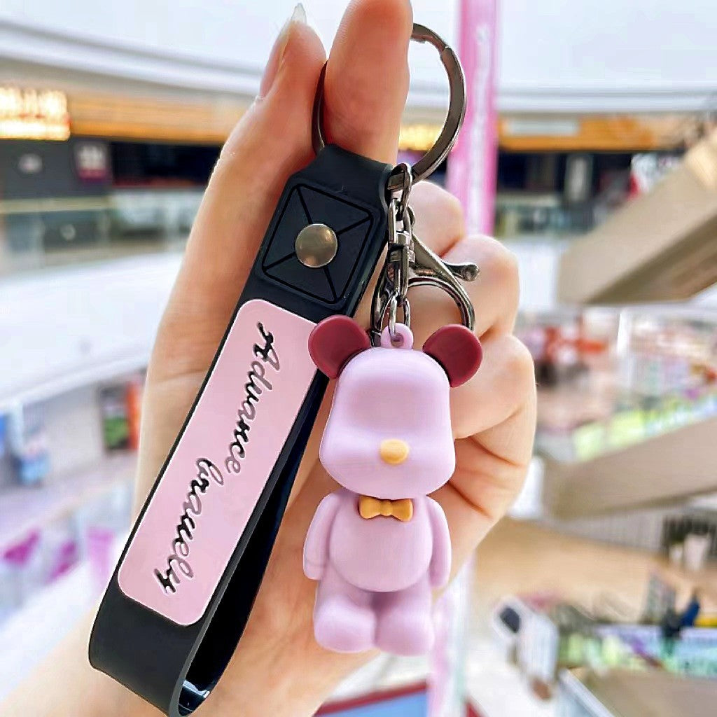 Bear Silicone Keychain with Silicone Strap Charm for Bag or Keys 11