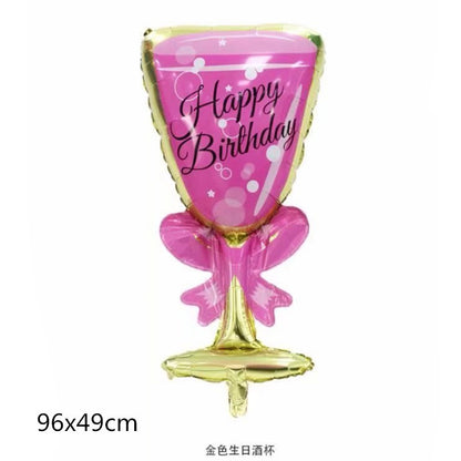 Wine Glass and Bottle Foil Balloons Party Decoration Set 5pcs 4