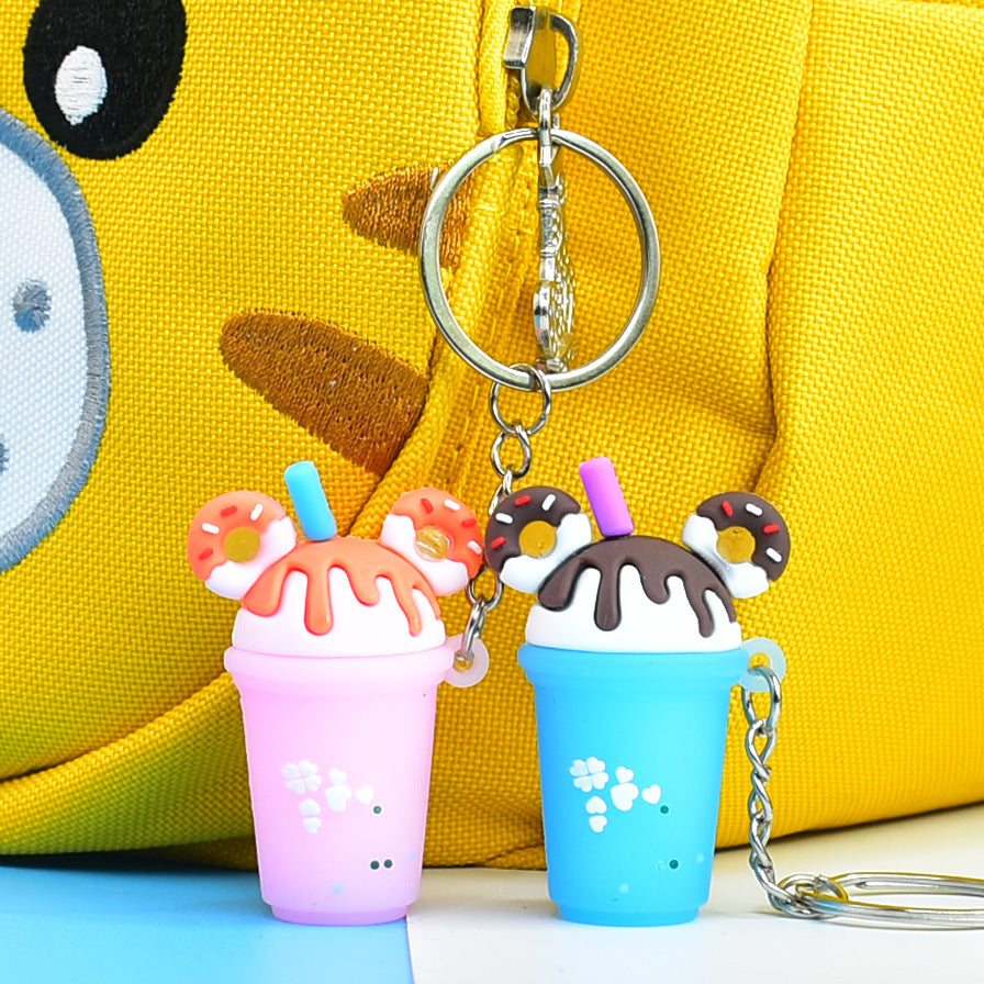 Milk Tea Soft Rubber Keychain Cute Drink Charm 4
