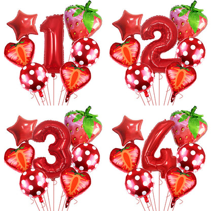 Strawberry Foil Balloon Set Party Decoration 32 Inch