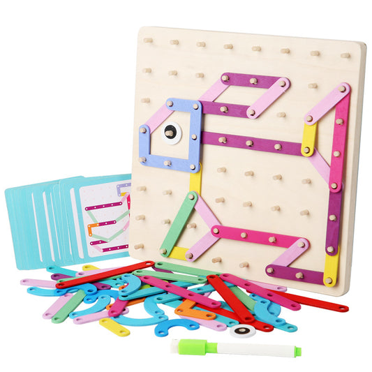 Wooden Pegboard Puzzle Montessori Toys Educational Toy 27.5cm