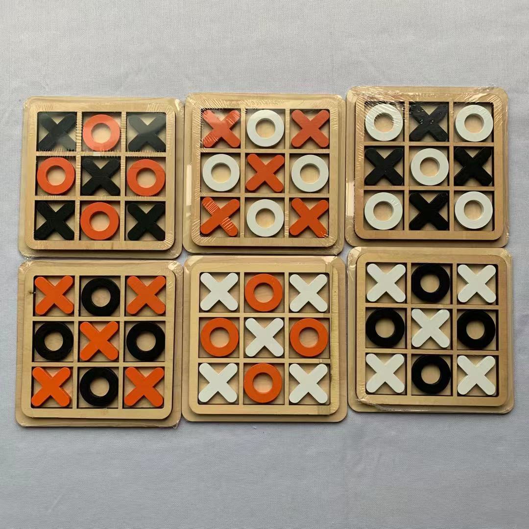 Wooden Tic Tac Toe Board Game Educational Toy for Kids 3