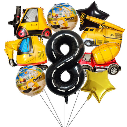 Construction Vehicle Foil Balloon Set 40 Inch Engineering Theme 10