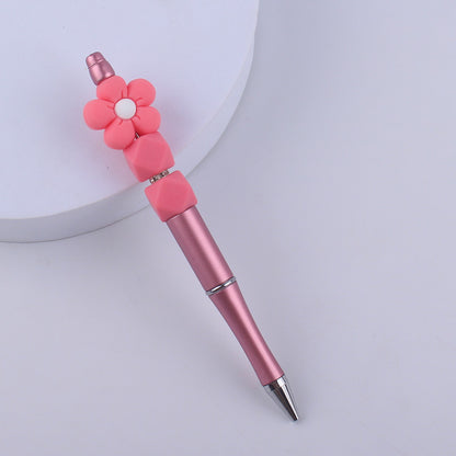 Flower Silicone Beaded Pens Handmade Office School Supplies Gift 4