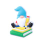 20Pcs Silicone Focal Beads Cartoon Writing Dwarf Holding Books and Apples 6