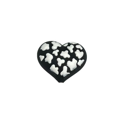 20Pcs Silicone 3D Focal Beads Love Leopard Heart Pattern 7