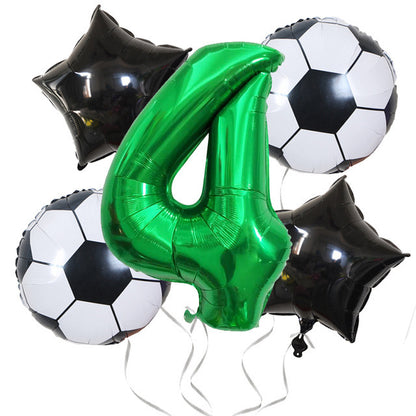 Green Digital Football Foil Balloon Set Birthday Party Decoration 2Set 32 Inch 3
