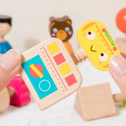 Wooden DIY Screw Building Blocks Montessori Toys 2