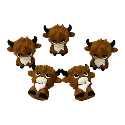 Silicone 3D Focal Beads Highland Cattle Front Facing 3