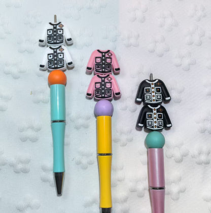 20pcs Silicone Focal Beads Jacket with Pocket and Button Detail 2