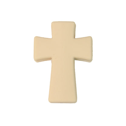 20pcs Silicone Focal Beads Printed Cross With Varied Color Patterns 28