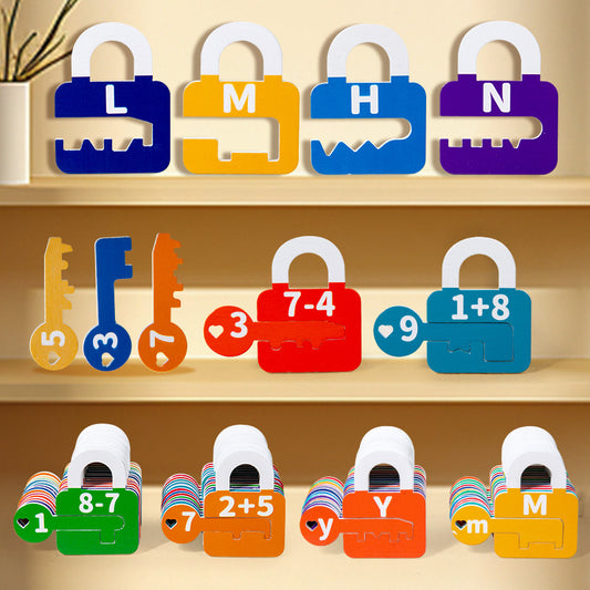 Wooden Alphanumeric Key Pairing Montessori Toys Educational Activity
