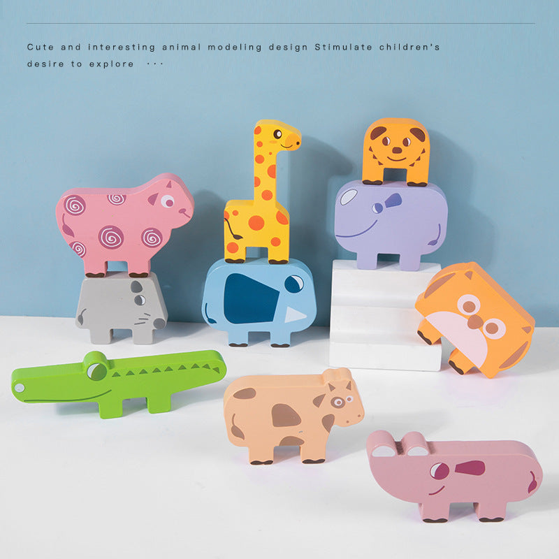 Wooden Animal Stacking Blocks Educational Building Blocks for Babies 2
