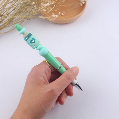 Milk Bottle Silicone Beaded Pens Handmade Office School Supplies 3
