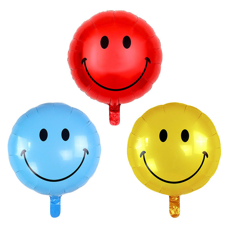 Smiling Face Foil Balloons 18 Inch Birthday Party Decoration 50pcs
