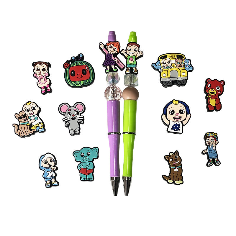 20Pcs Silicone Focal Beads Cartoon Characters Variety Set 4
