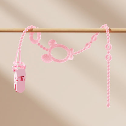 Silicone Baby Teether Anti Loss Rope with Clip 42.5cm 10