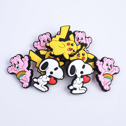 20pcs Silicone Focal Beads White Dog Holding Red Heart 4