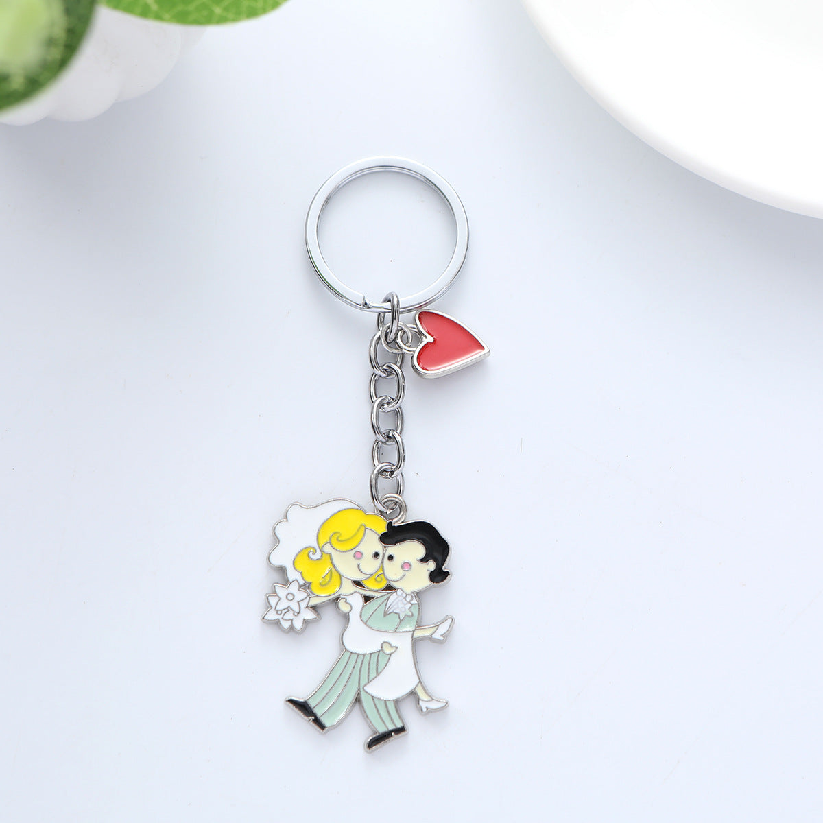 Love Couple Alloy Keychain Metal Romantic Charm 11
