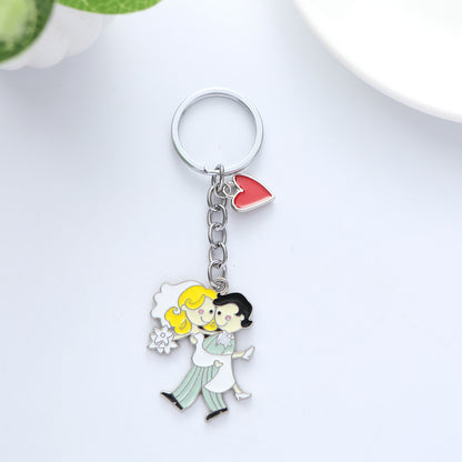 Love Couple Alloy Keychain Metal Romantic Charm 11