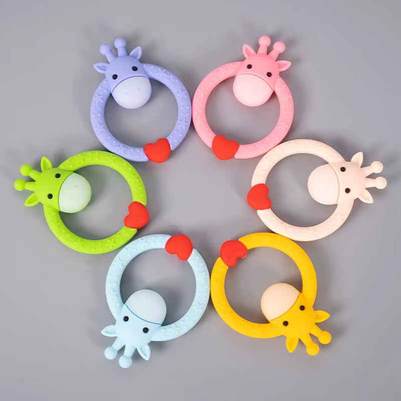 Cartoon Round Deer Silicone Teething Toy for Baby