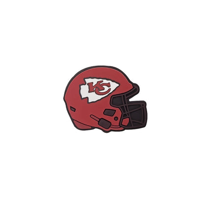 20pcs Silicone Focal Beads Football Helmet Printed Design 16