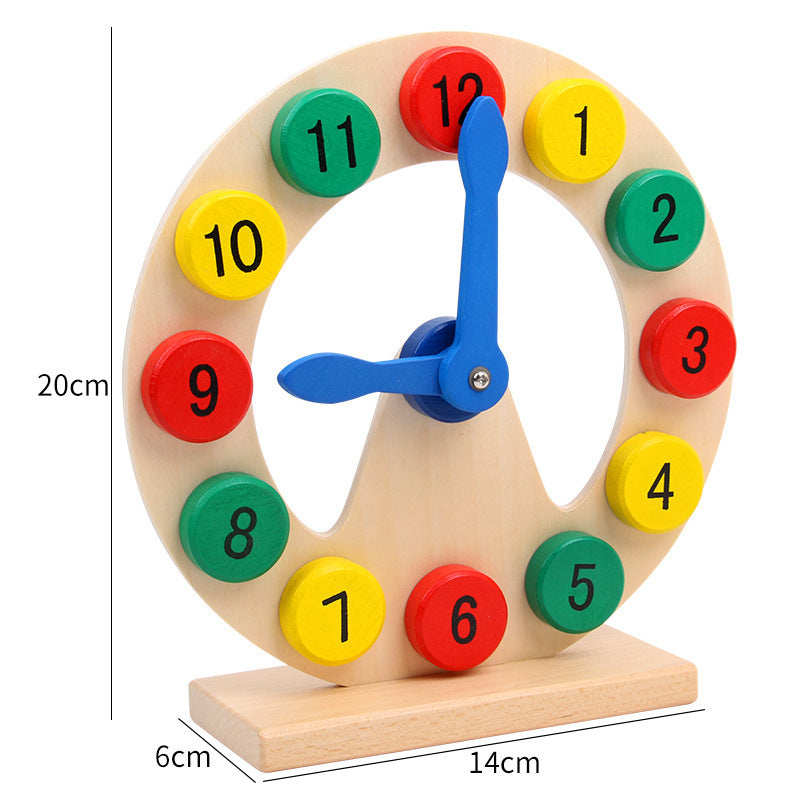 Wooden Montessori Toys Teaching Clock Educational Toy 5