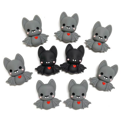 20Pcs Silicone 3D Focal Beads Bat with Heart Detail 5