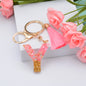 Resin Pink Tassel Letter Keychain A to Z Initial Charm 51