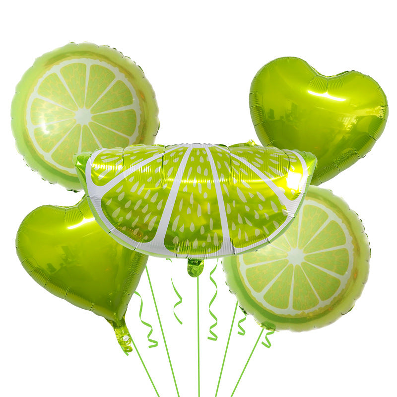 Summer Fruit Foil Balloons Birthday Party Decoration Set 5pcs 7