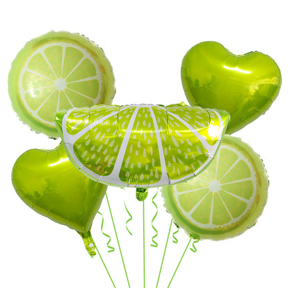 Summer Fruit Foil Balloons Birthday Party Decoration Set 5pcs 7