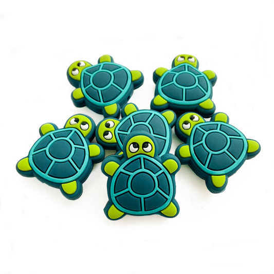 20pcs Silicone Turtle Focal Beads Side Profile