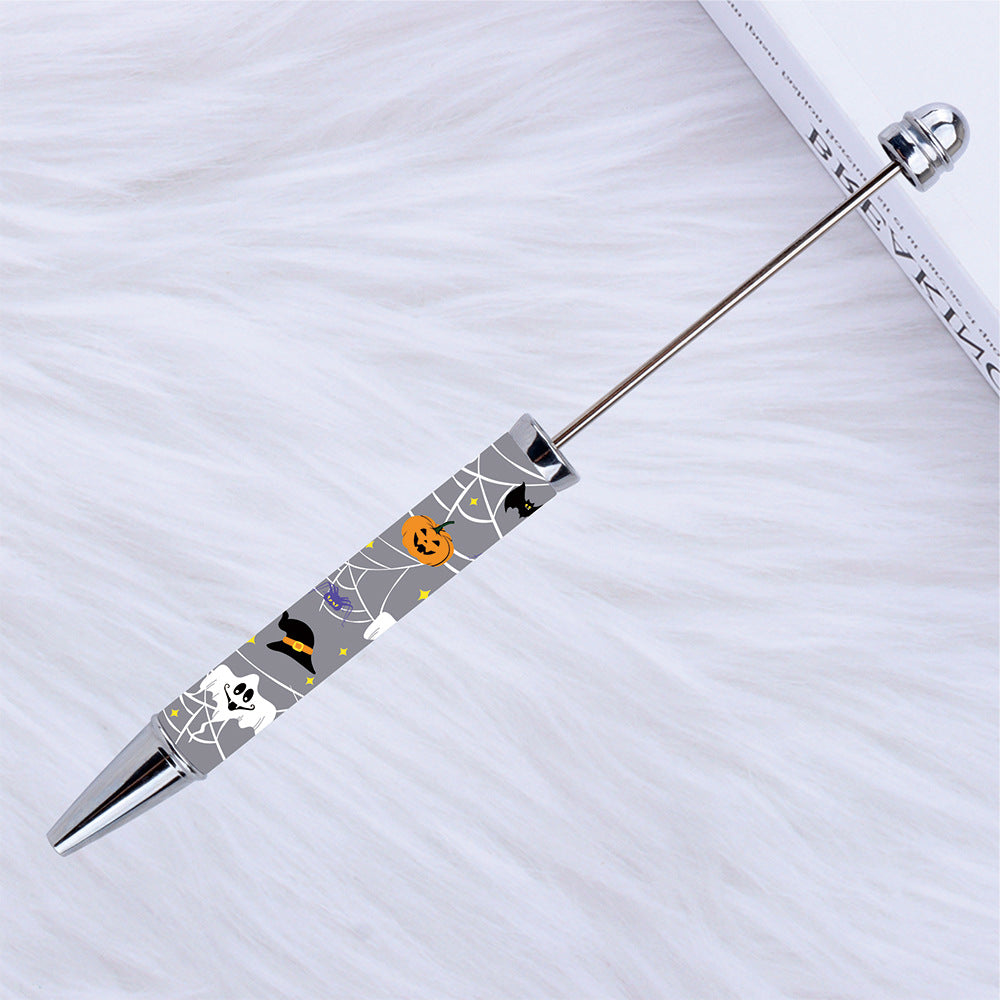 Halloween Beadable Pens Printed Pumpkin Ghost Spider Bat Design 10