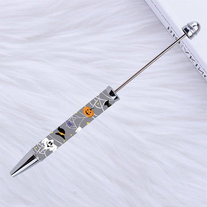 Halloween Beadable Pens Printed Pumpkin Ghost Spider Bat Design 10