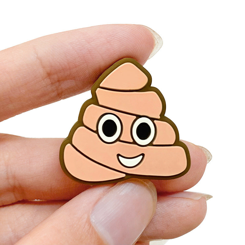 20Pcs Silicone Focal Beads Cartoon Poop Smiling Face 4