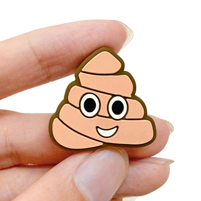 20Pcs Silicone Focal Beads Cartoon Poop Smiling Face 4
