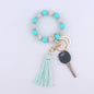 Tassel Silicone Bead Wristlet Keychain with Spacer Beads 15