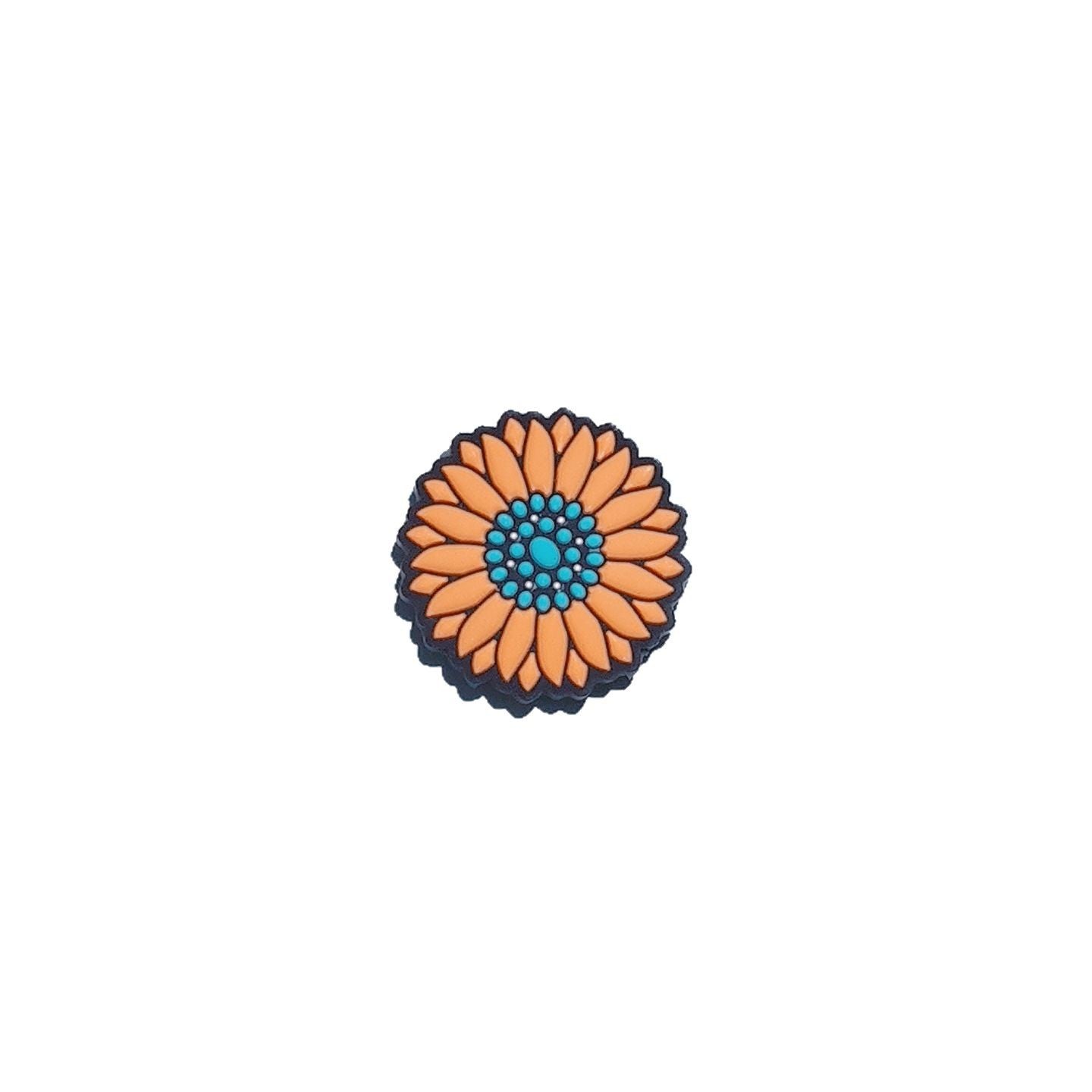 20Pcs Silicone Focal Beads Sunflowers Front Facing