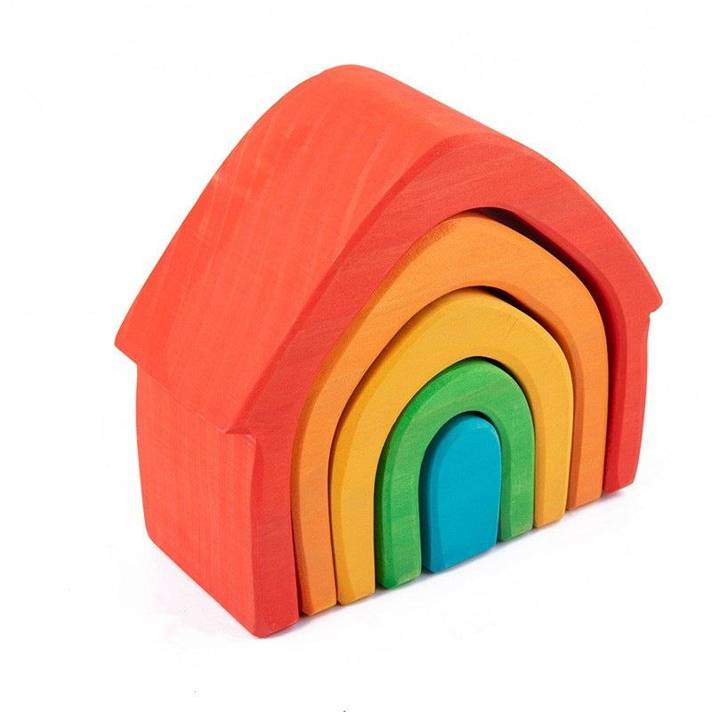 Wooden Cabin Building Blocks Educational Building Blocks Toy