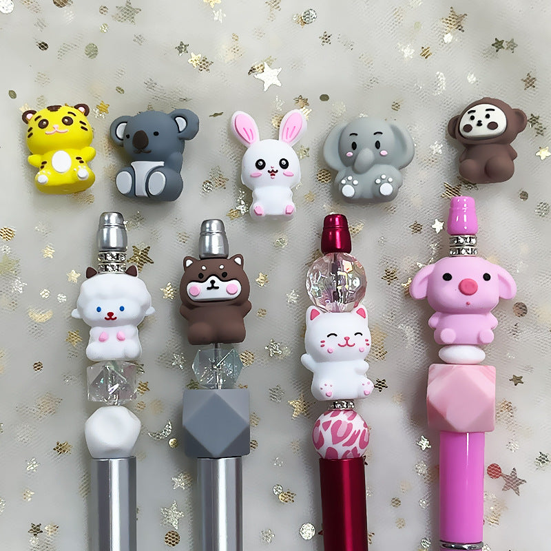 Silicone 3D Focal Beads Cartoon Animal Assorted Characters Front Facing 4